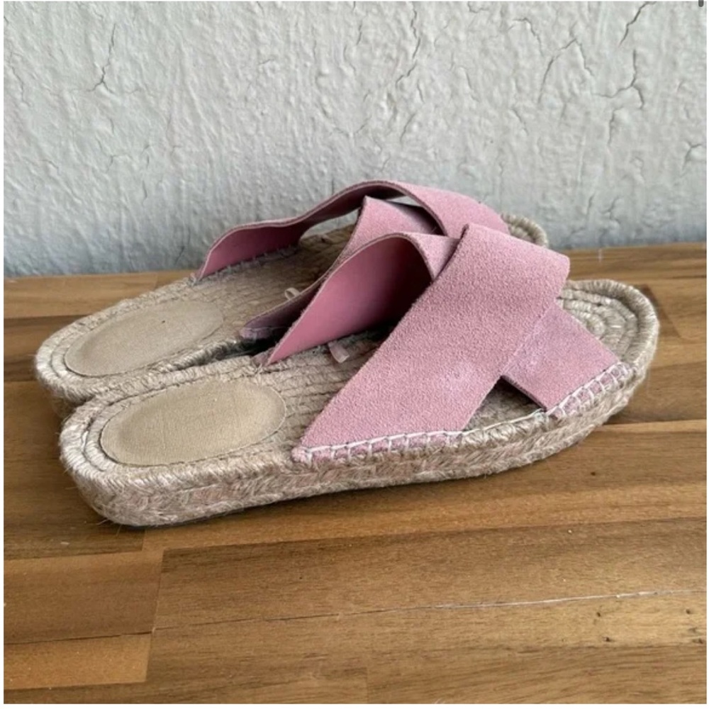 Blush Pink Espadrille Slide Sandals
